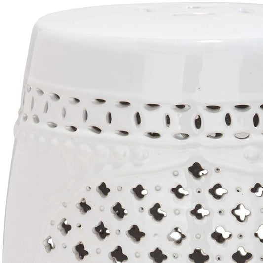 Safavieh - Adley Quatrefoil Garden Stool - White - ACS4506A veiw 2