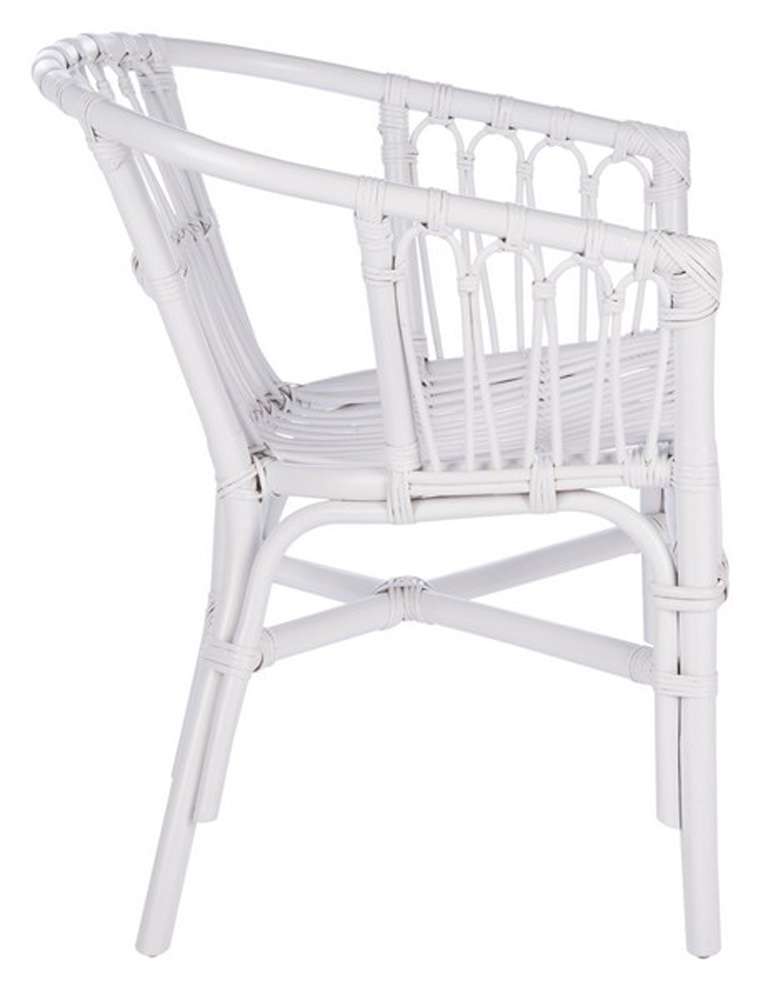 Safavieh - Adriana Rattan Accent Chair - White  (Set of 2) - ACH6505B-SET2 veiw 3