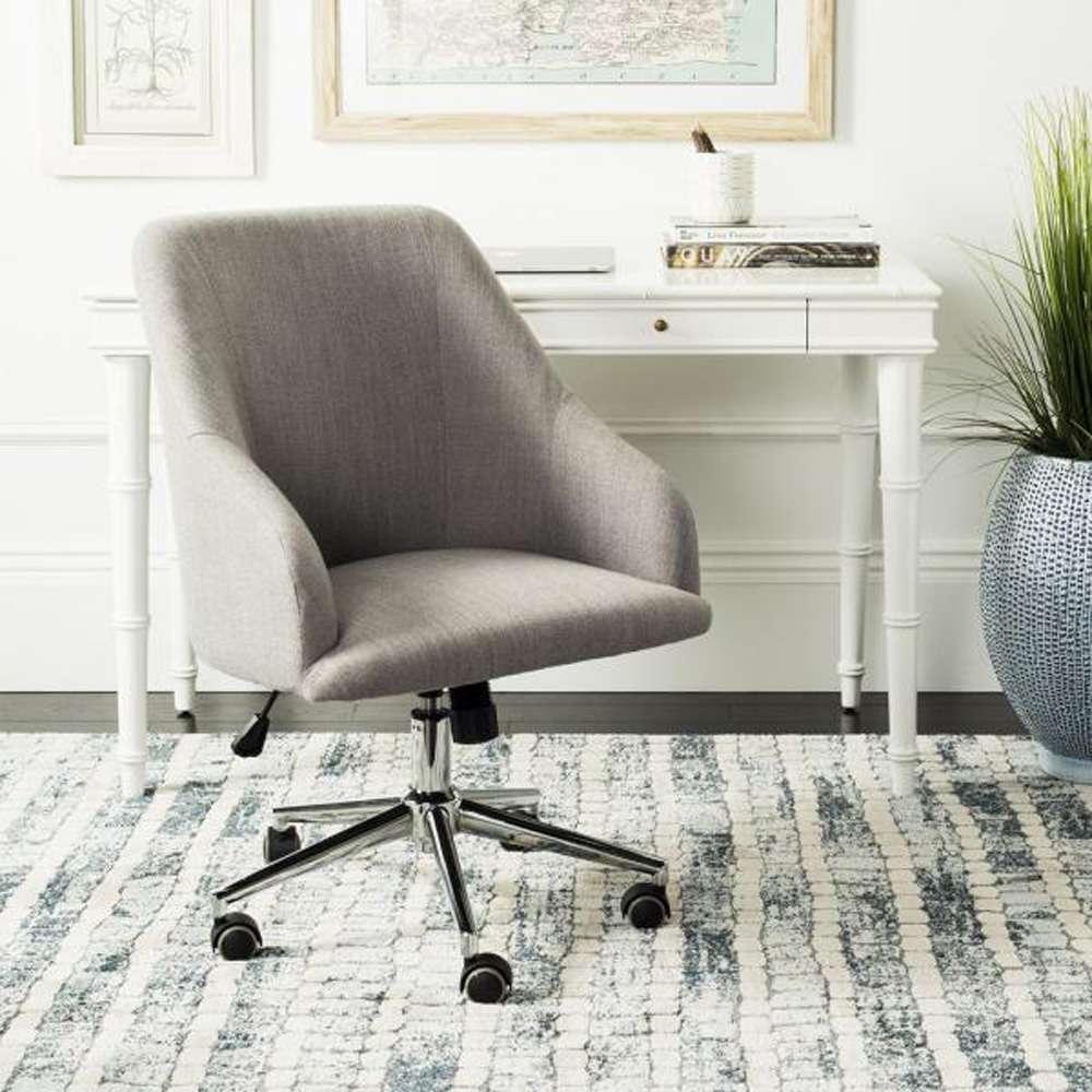 Safavieh - Adrienne Swivel Office Chair - Grey - Chrome - OCH4501A veiw 3