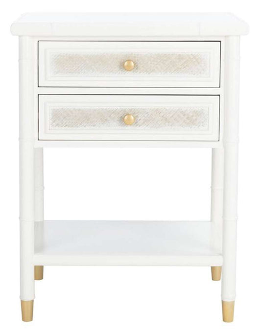 Safavieh - Ahab 2 Drw 1 Shlf Accent Table - White - Gold - ACC6606B view 1
