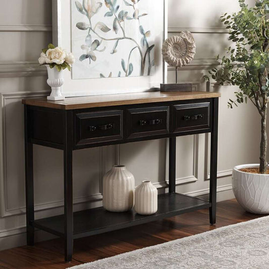 Safavieh - Aiden Console Table - Black - Oak - AMH6502A veiw 2