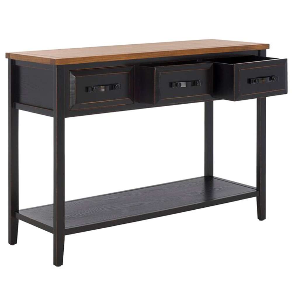 Safavieh - Aiden Console Table - Black - Oak - AMH6502A veiw 3