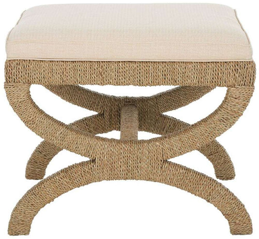 Safavieh - Couture - Aikan Woven Sea Grass Ottoman - Natural - Beige - CWK2007A veiw 1