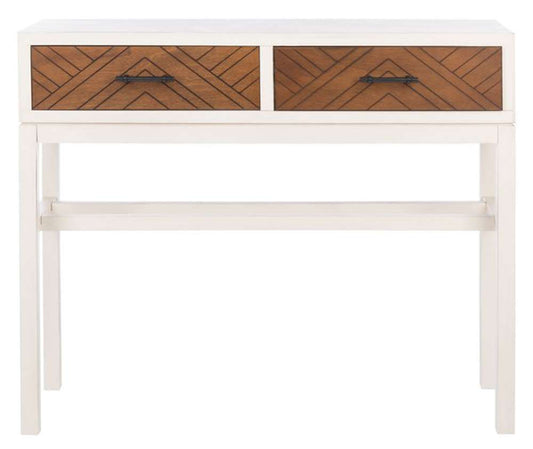 Safavieh - Ajana 2 Drw Console Table - Distressed White - Honey - CNS5709C veiw 1