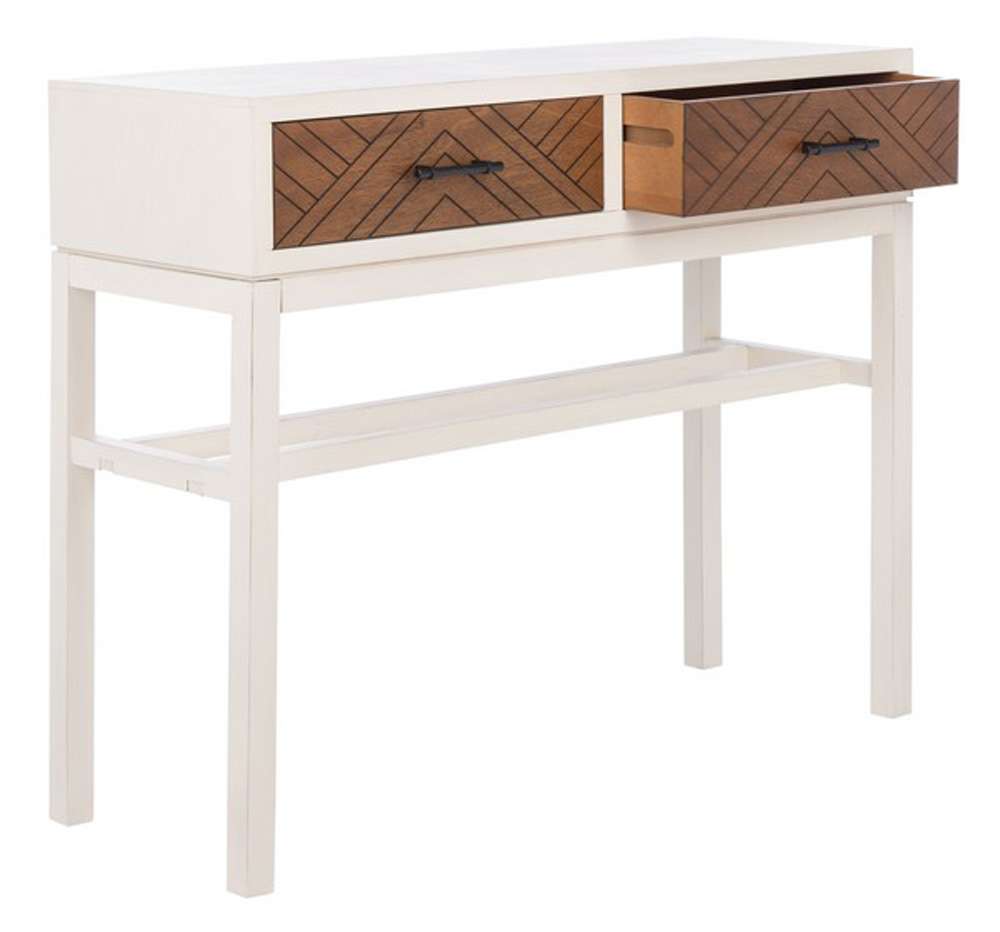 Safavieh - Ajana 2 Drw Console Table - Distressed White - Honey - CNS5709C veiw 3