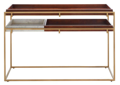 Safavieh - Akari Marble Console Table - Brown - White - CNS3700A veiw 1