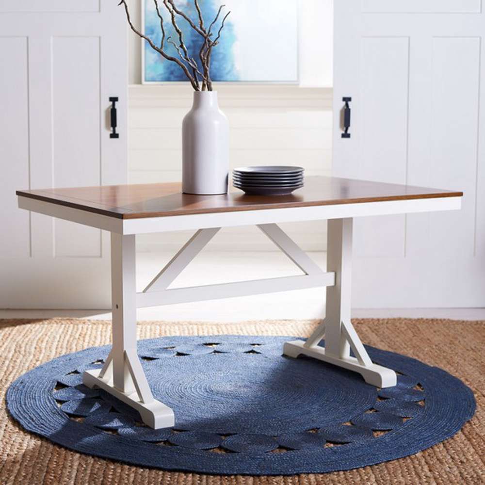 Safavieh - Akash Rectangle Dining Table - White - Natural - DTB9210A veiw 2