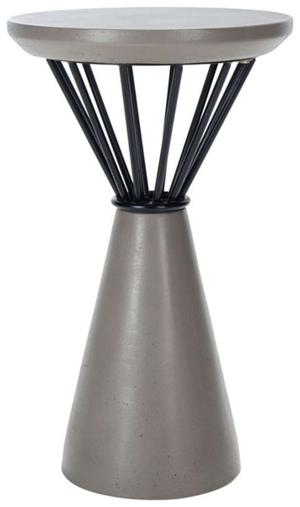 Safavieh - Akiko Concrete Accent Table - Dark Grey - VNN1028A veiw 1