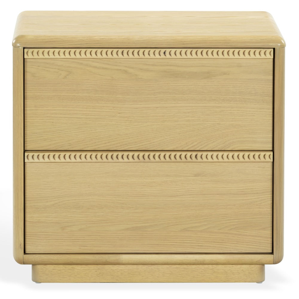 Safavieh - Alanna Carved Wood 2 Drawer Nightstand / Oak - SFV2236A view 1