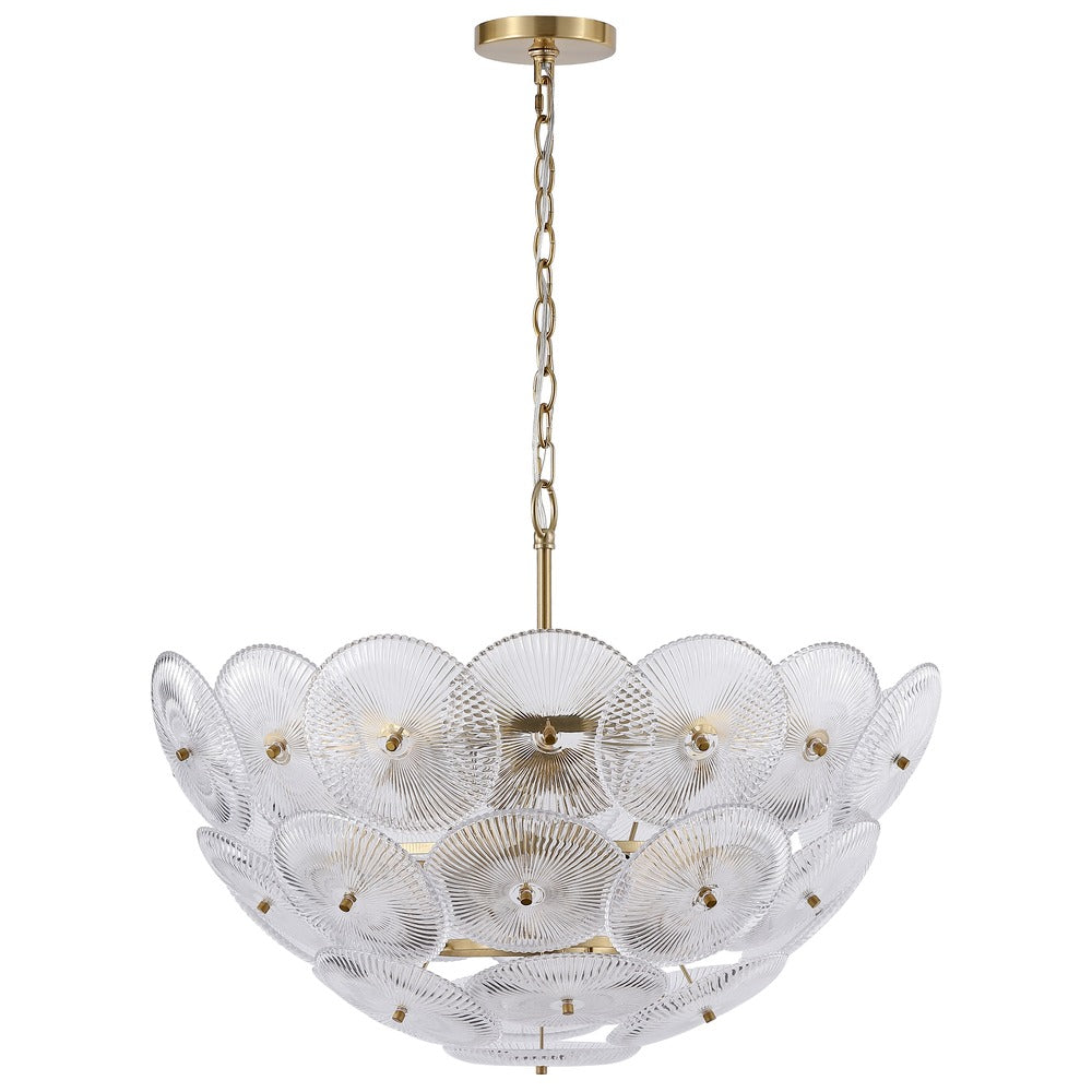 Safavieh - Alberta Glass And Metal Chandelier / Clear / Gold - CTL1117A view 1