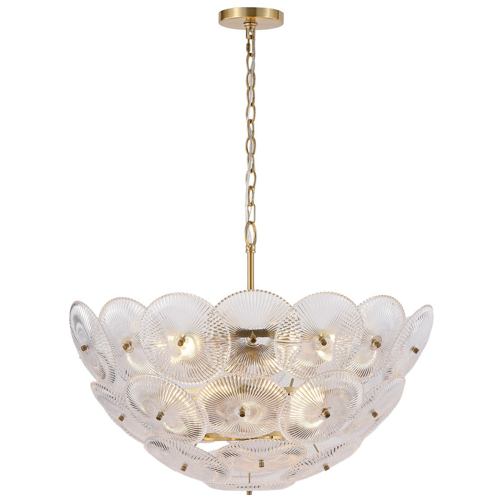 Safavieh - Alberta Glass And Metal Chandelier / Clear / Gold - CTL1117A view 2
