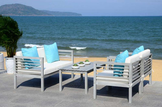 Safavieh - Alda 4 Piece Set - Grey - Bge + Solid Plw - PAT7033B veiw 1