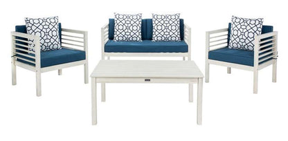 Safavieh - Alda 4 Piece Set - White - Nvy + Trellis P - PAT7033D veiw 1