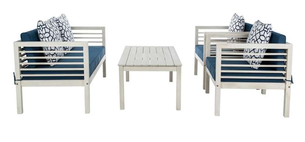 Safavieh - Alda 4 Piece Set - White - Nvy + Trellis P - PAT7033D veiw 3