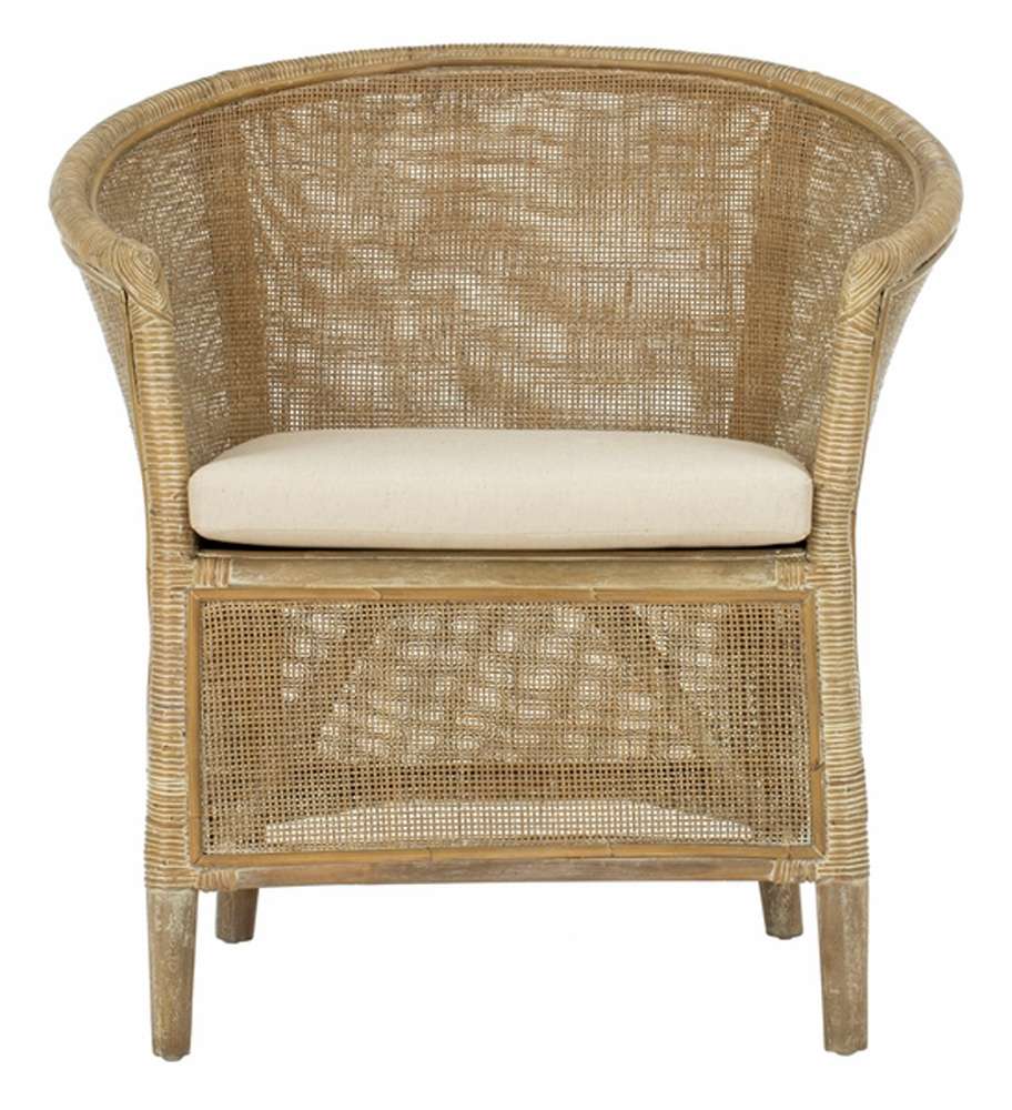 Safavieh - Alexana Rattan Armchair - White - Grey White Wash - ACH6502A veiw 1
