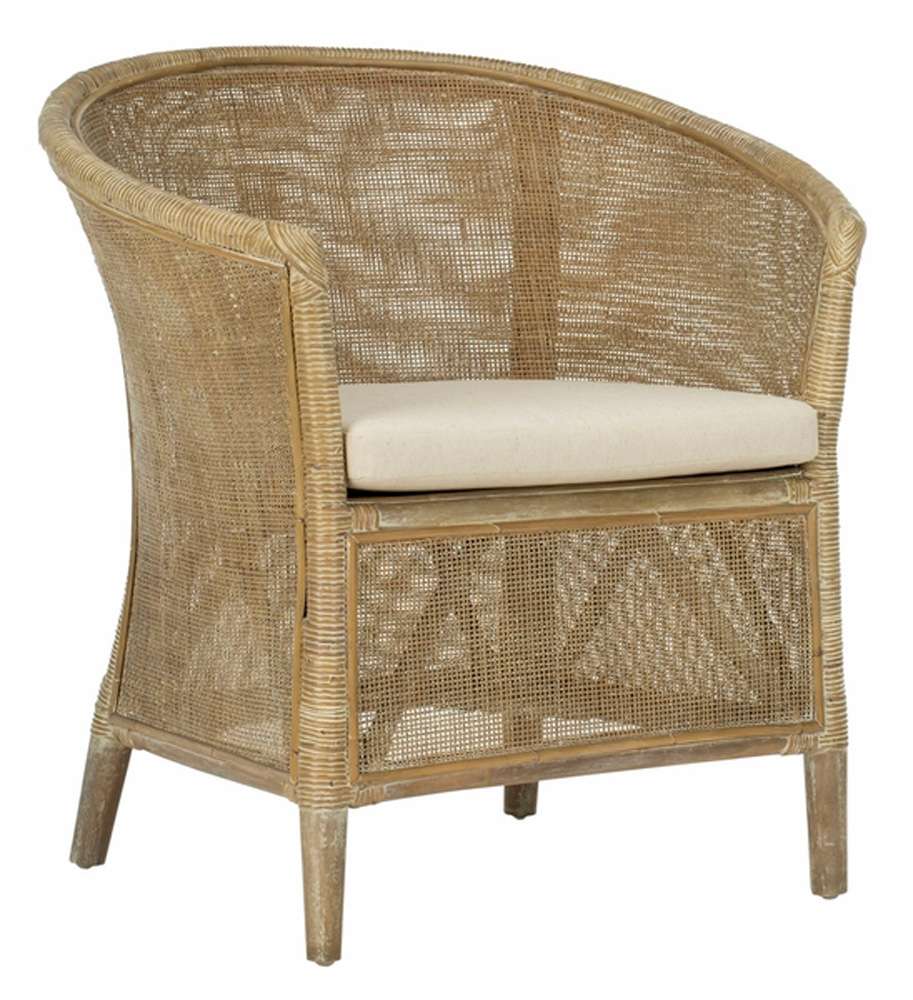 Safavieh - Alexana Rattan Armchair - White - Grey White Wash - ACH6502A veiw 3