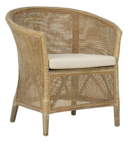 Safavieh - Alexana Rattan Armchair - White - Grey White Wash - ACH6502A veiw 3