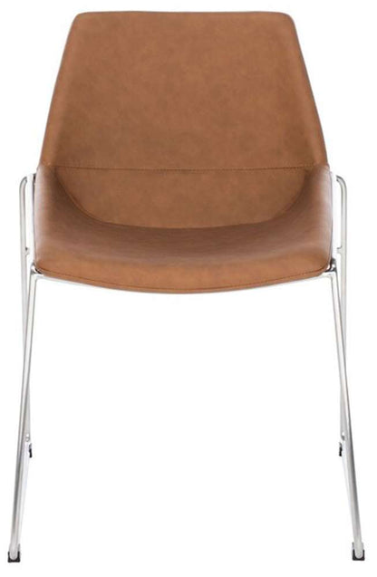 Safavieh - Alexis Midcentury Dining Chair - Cognac - Silver  (Set of 2) - DCH3000C-SET2 veiw 1