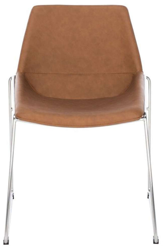 Safavieh - Alexis Midcentury Dining Chair - Cognac - Silver  (Set of 2) - DCH3000C-SET2 veiw 1