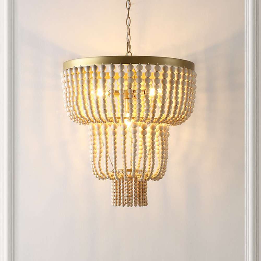 Safavieh - Aleynne 4Lt 20.75in Chandelier - Gold - Natural - CHA4033A veiw 1