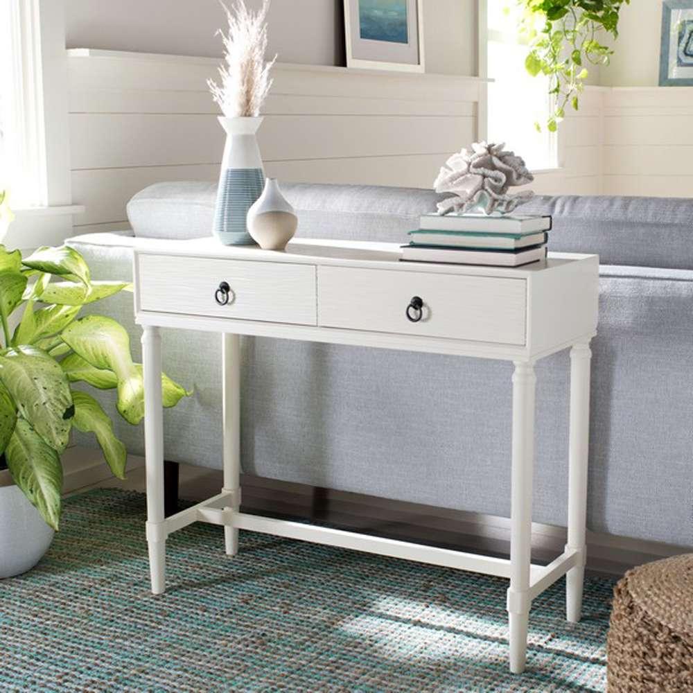 Safavieh - Aliyah 2Drw Console Table - Distrssed White - CNS5729D veiw 2