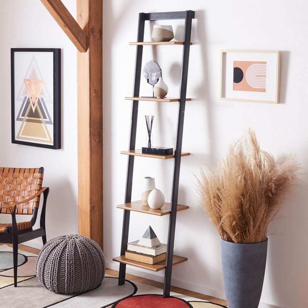 Safavieh - Allaire 5 Tier Leaning Etagere - Natural - Charcoal - ETG9400C veiw 2