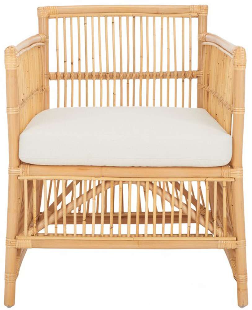 Safavieh - Alvis Accent Chair W/ Cushion - White - Natural - ACH6522A veiw 1