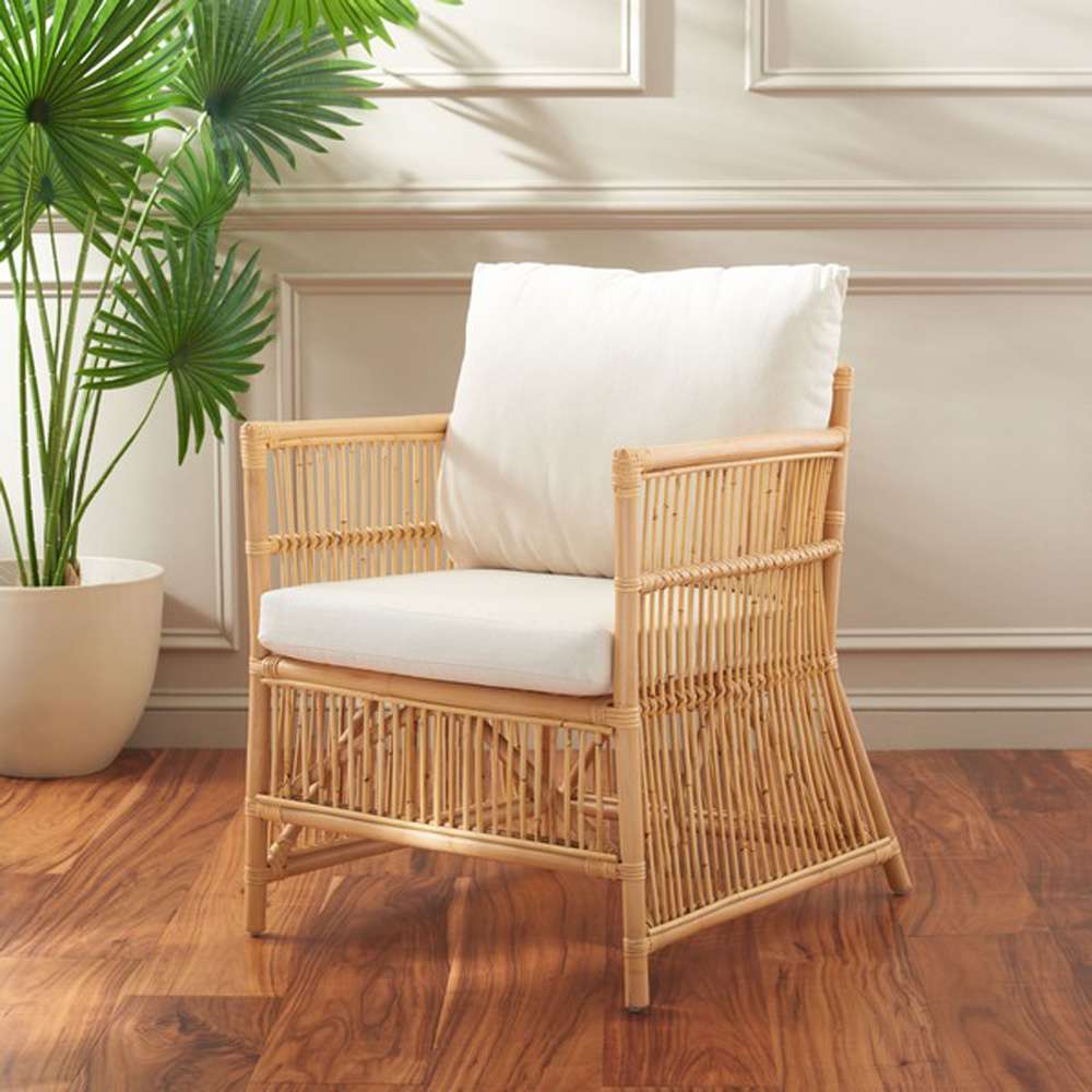 Safavieh - Alvis Accent Chair W/ Cushion - White - Natural - ACH6522A veiw 2