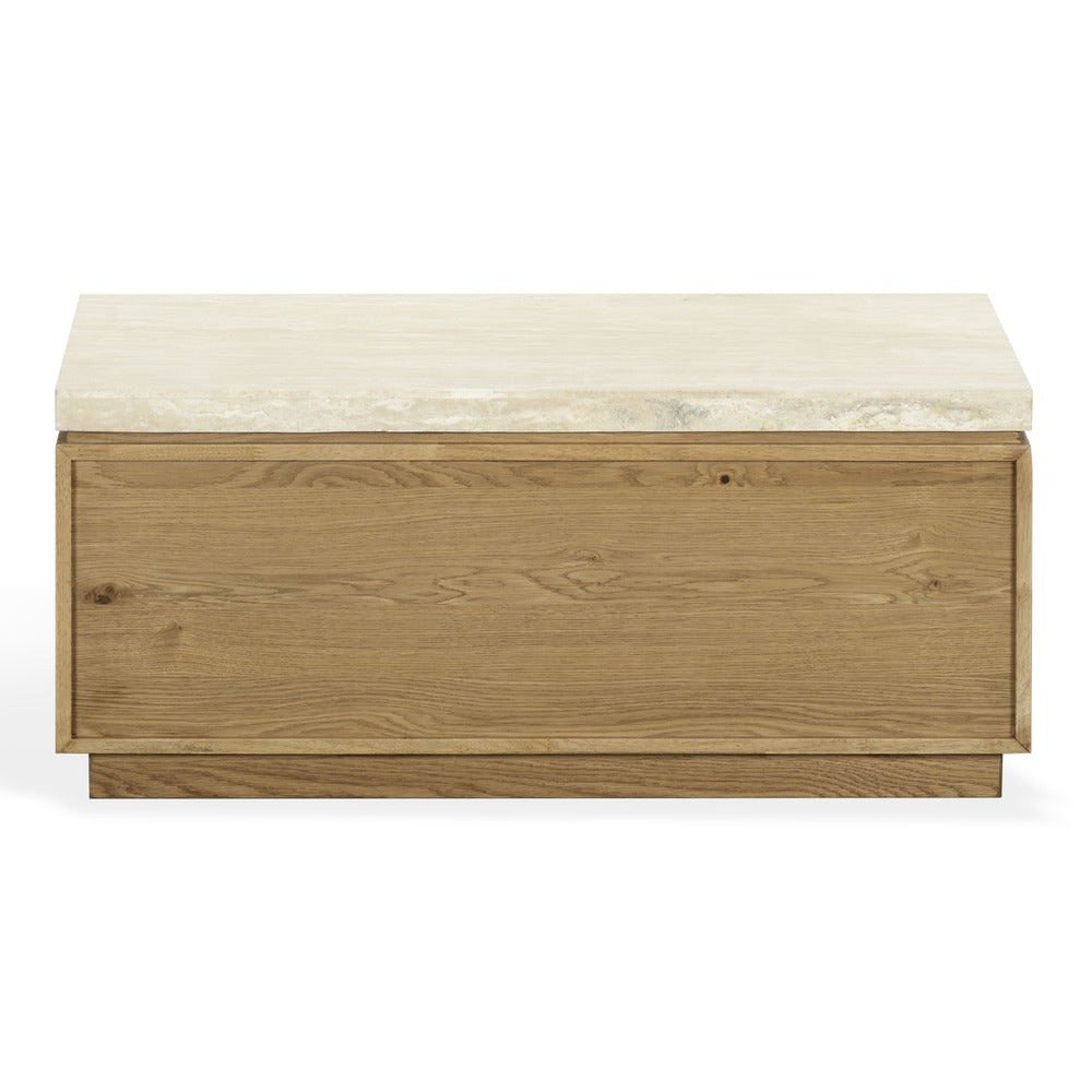Safavieh - Alysandria Rectangle Travertine Top Coffee Table / Brown Oak / Travertine - SFV2251B view 1