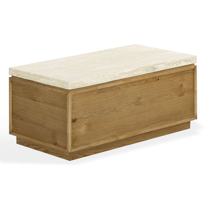 Safavieh - Alysandria Rectangle Travertine Top Coffee Table / Brown Oak / Travertine - SFV2251B view 3