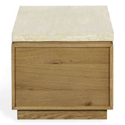 Safavieh - Alysandria Rectangle Travertine Top Coffee Table / Brown Oak / Travertine - SFV2251B view 4