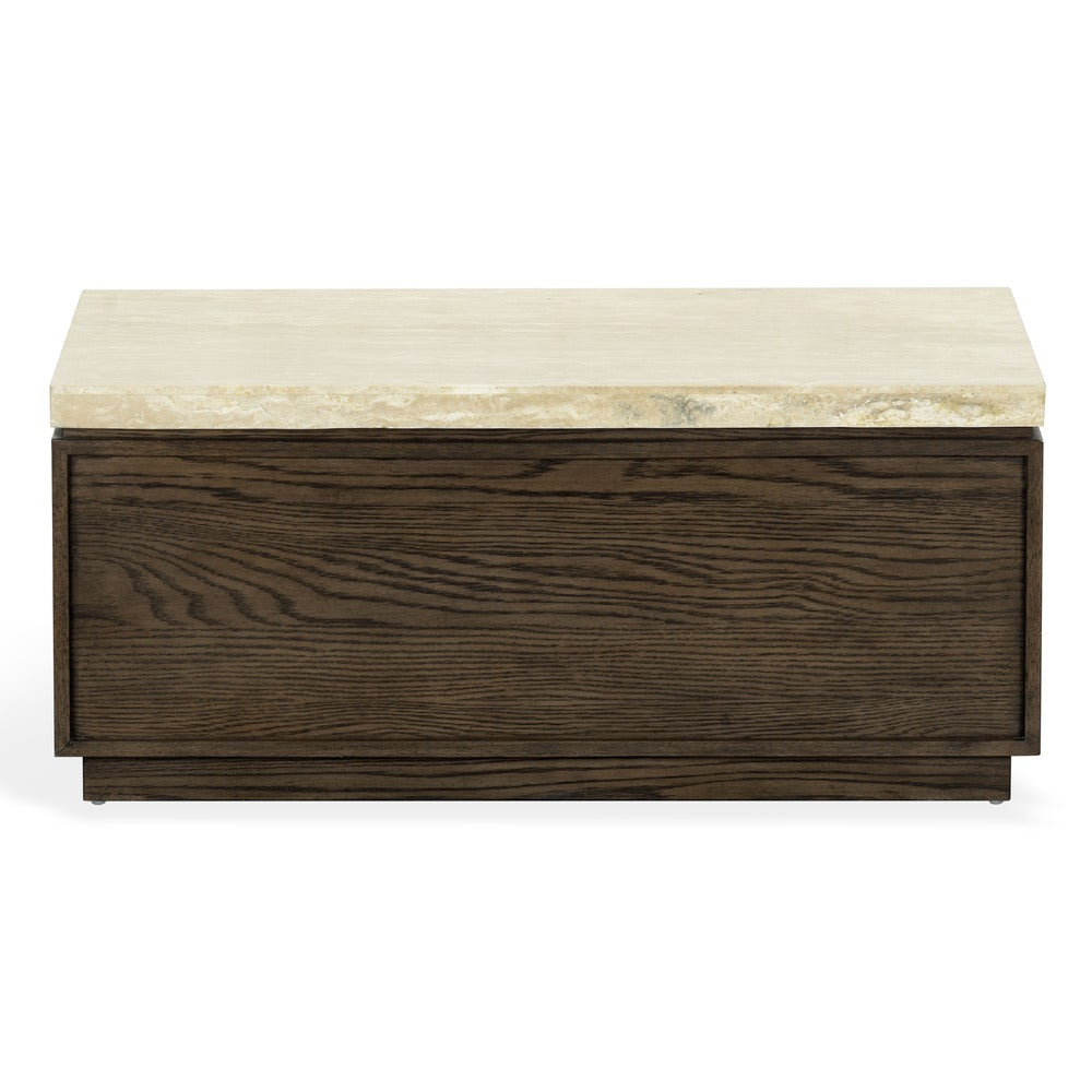 Safavieh - Alysandria Rectangle Travertine Top Coffee Table / Dark Brown Oak / Travertine - SFV2251A view 1