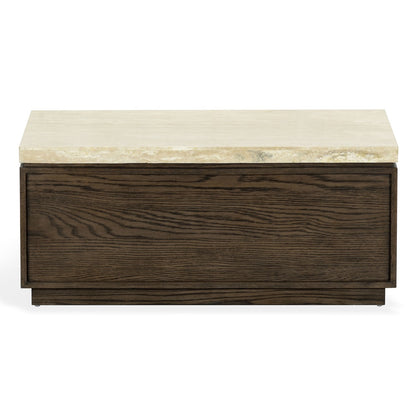 Safavieh - Alysandria Rectangle Travertine Top Coffee Table / Dark Brown Oak / Travertine - SFV2251A view 1