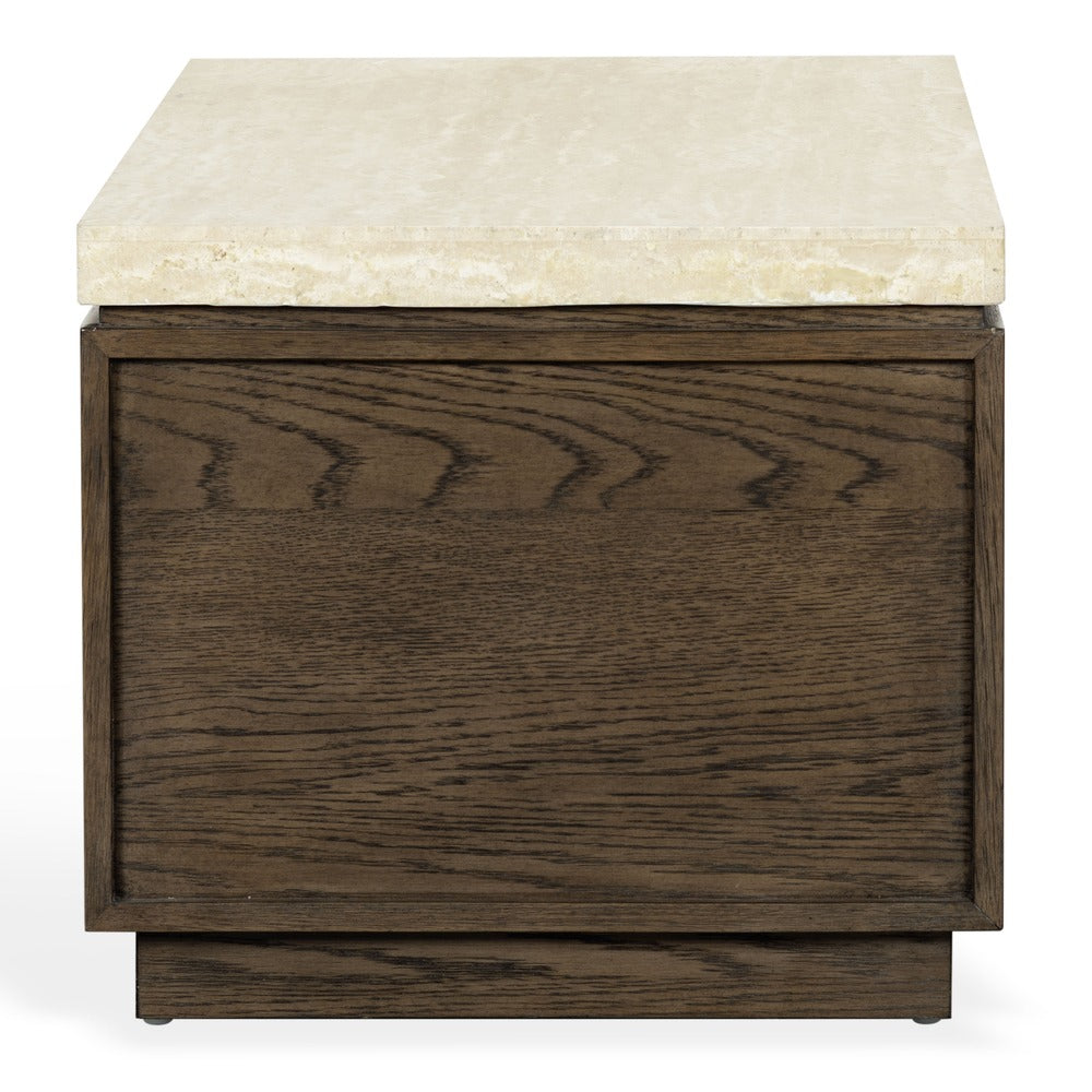 Safavieh - Alysandria Rectangle Travertine Top Coffee Table / Dark Brown Oak / Travertine - SFV2251A view 4