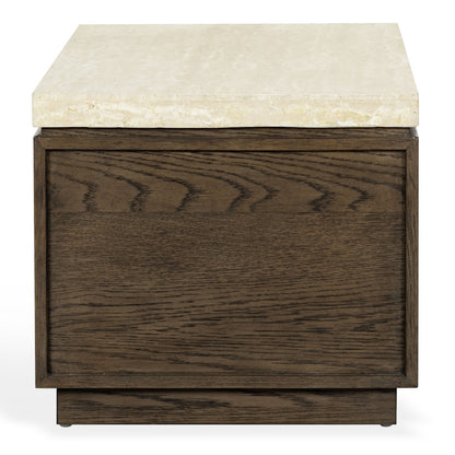 Safavieh - Alysandria Rectangle Travertine Top Coffee Table / Dark Brown Oak / Travertine - SFV2251A view 4