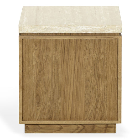 Safavieh - Alysandria Square Travertine Top Accent Table / Brown Oak / Travertine - SFV2250B view 1