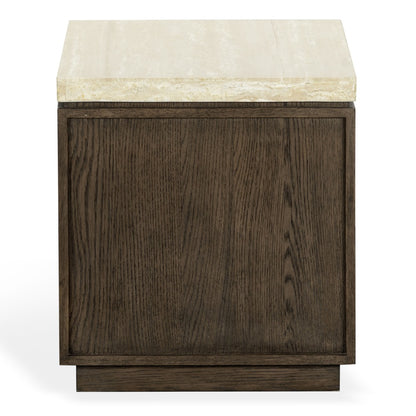 Safavieh - Alysandria Square Travertine Top Accent Table / Dark Brown Oak / Travertine - SFV2250A view 1