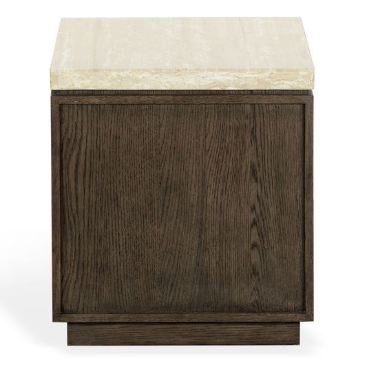 Safavieh - Alysandria Square Travertine Top Accent Table / Dark Brown Oak / Travertine - SFV2250A view 1