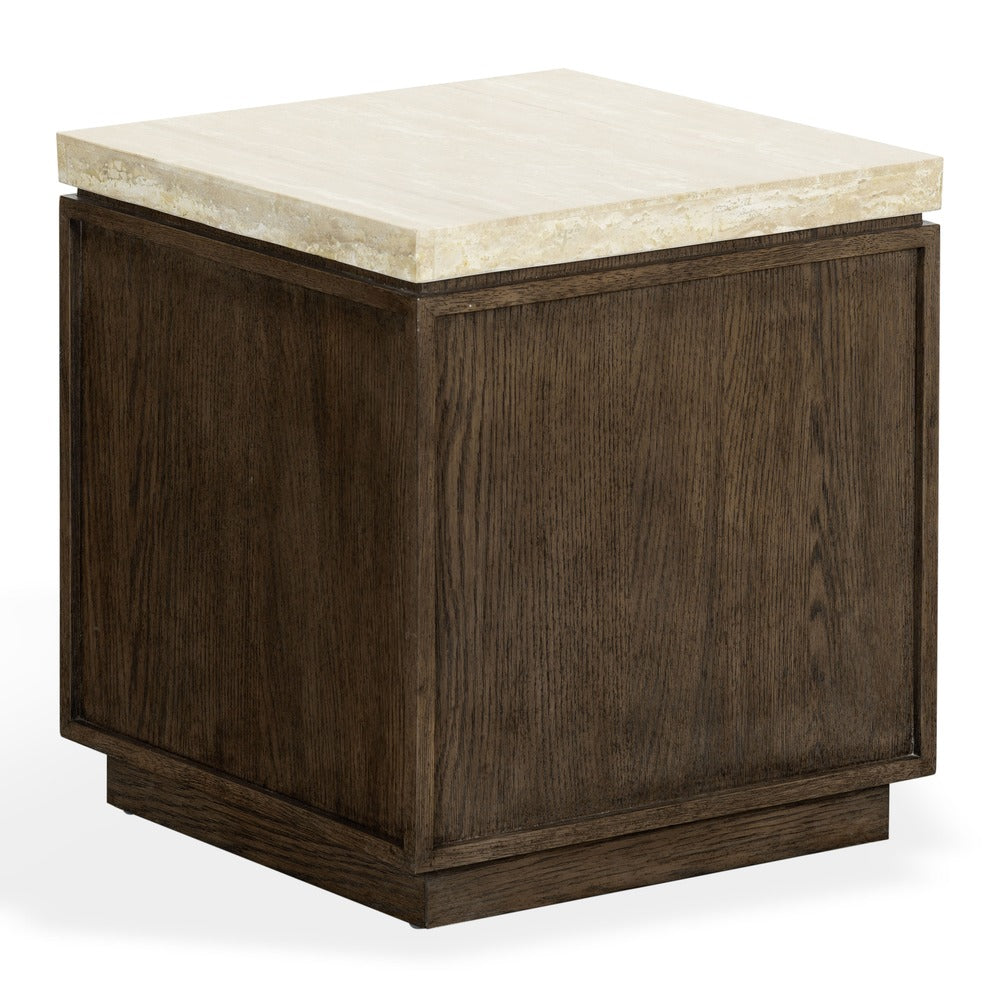Safavieh - Alysandria Square Travertine Top Accent Table / Dark Brown Oak / Travertine - SFV2250A view 3