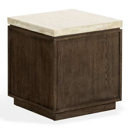 Safavieh - Alysandria Square Travertine Top Accent Table / Dark Brown Oak / Travertine - SFV2250A view 3