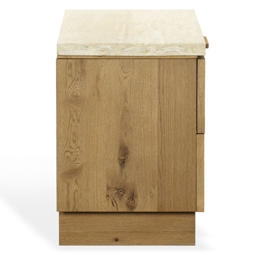 Safavieh - Alysandria Travertine Top 1 Drawer Nightstand / Brown Oak / Travertine - SFV2254B view 4