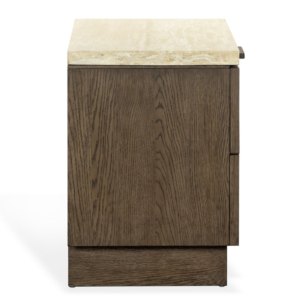 Safavieh - Alysandria Travertine Top 1 Drawer Nightstand / Dark Brown Oak / Travertine - SFV2254A view 4