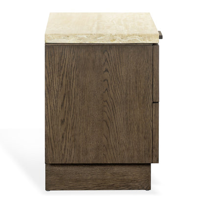 Safavieh - Alysandria Travertine Top 1 Drawer Nightstand / Dark Brown Oak / Travertine - SFV2254A view 4