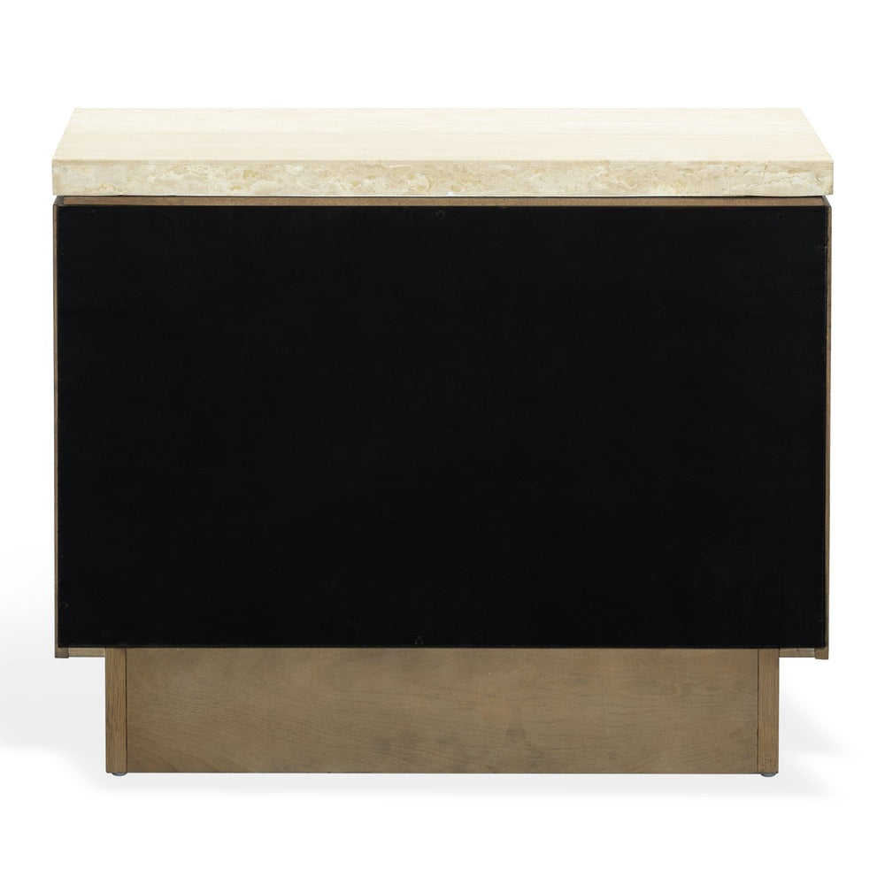 Safavieh - Alysandria Travertine Top 1 Drawer Nightstand / Dark Brown Oak / Travertine - SFV2254A view 5