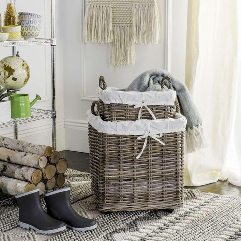 Safavieh - Amari Wheel Basket - Natural - HAC6000A veiw 2