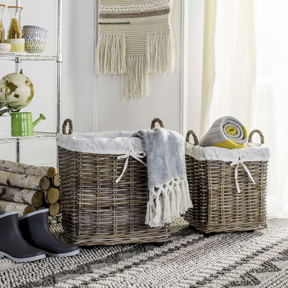 Safavieh - Amari Wheel Basket - Natural - HAC6000A veiw 3