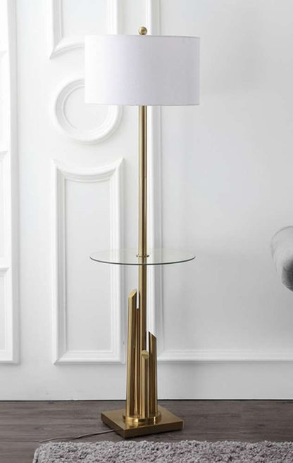 Safavieh - Ambrosio Floor Lamp Side Table - Brass - FLL4009A veiw 1