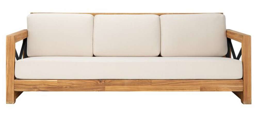 Safavieh - Couture - Andros Teak Patio Sofa - Natural - Beige - CPT1010A veiw 1