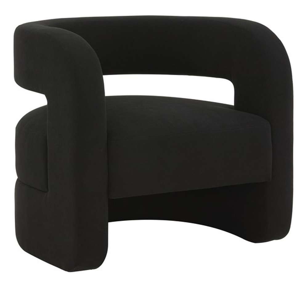 Safavieh - Couture - Anissa Barrel Back Accent Chair - Black - SFV4789C veiw 3