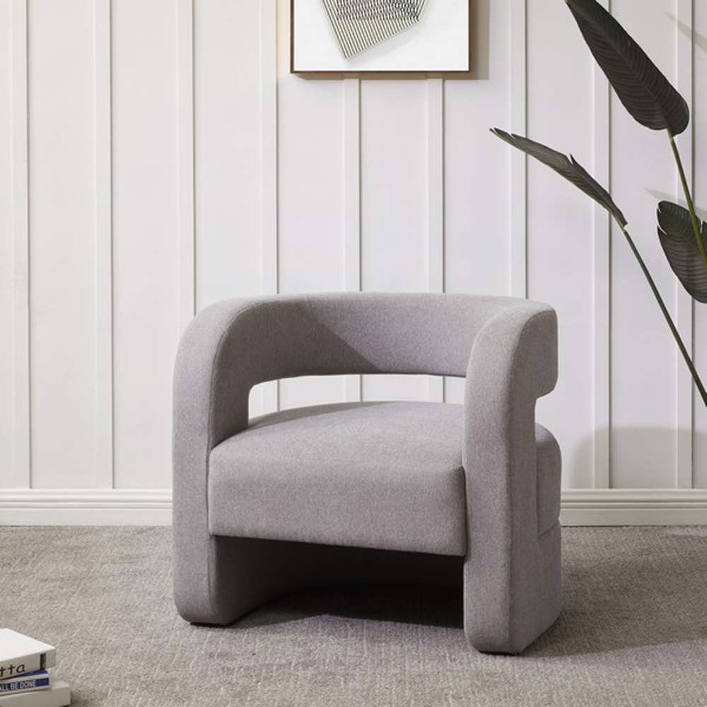 Safavieh - Couture - Anissa Barrel Back Accent Chair - Light Grey - SFV4789B veiw 2
